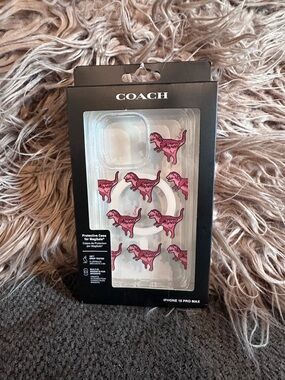 COACH Pink Dino Protective Case for iPhone 15 Pro Max